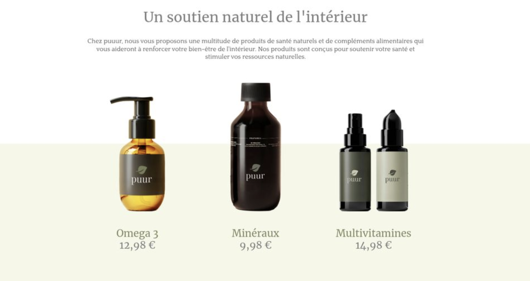 Aperçu du site puur.shop