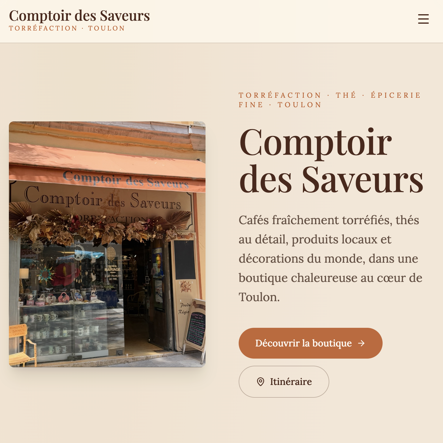 Aperçu du site comptoirdessaveurs.fr