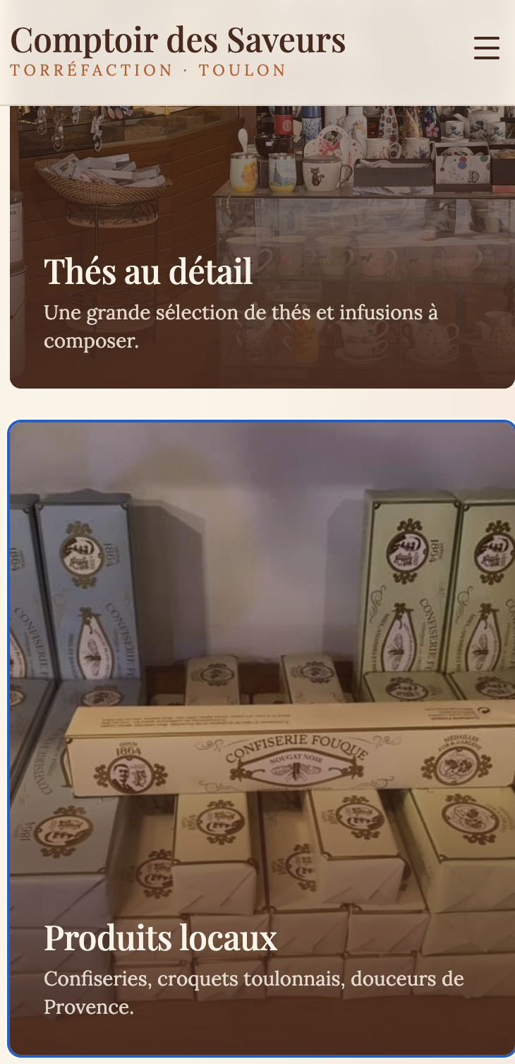 Aperçu du site comptoirdessaveurs.fr